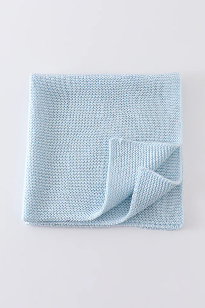 Blue baby soft knitted blanket