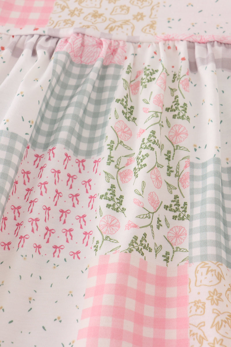 Pastel patchwork garden print bloomer set