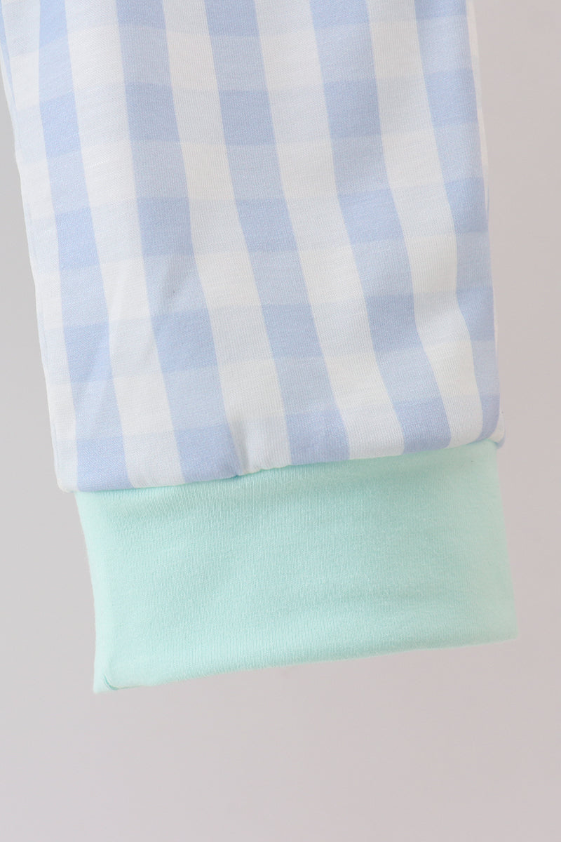 Green vehicle embroidery pants set