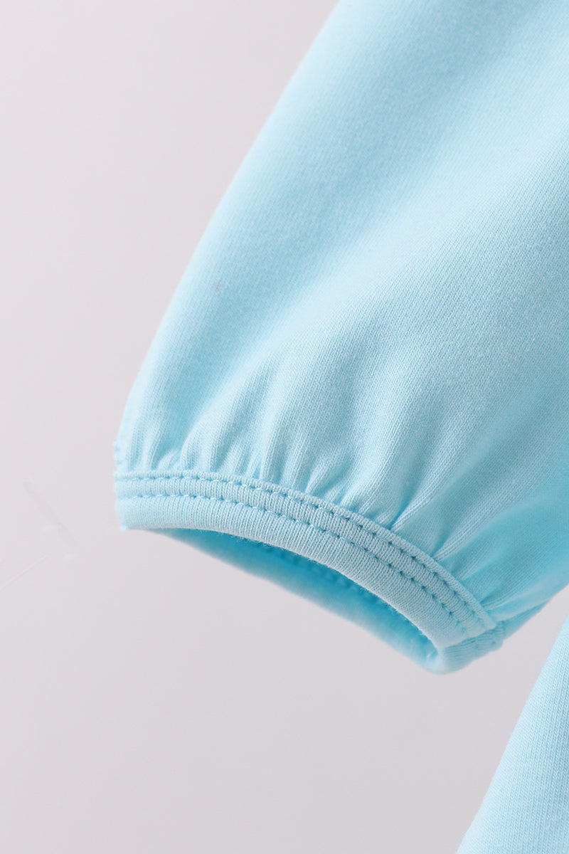 Blue heart applique bloomer set