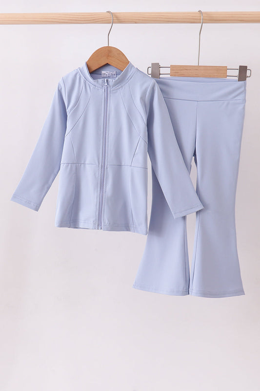 Blue active  flare pants set