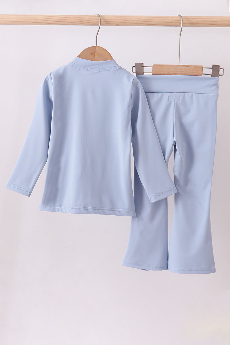 Blue active  flare pants set