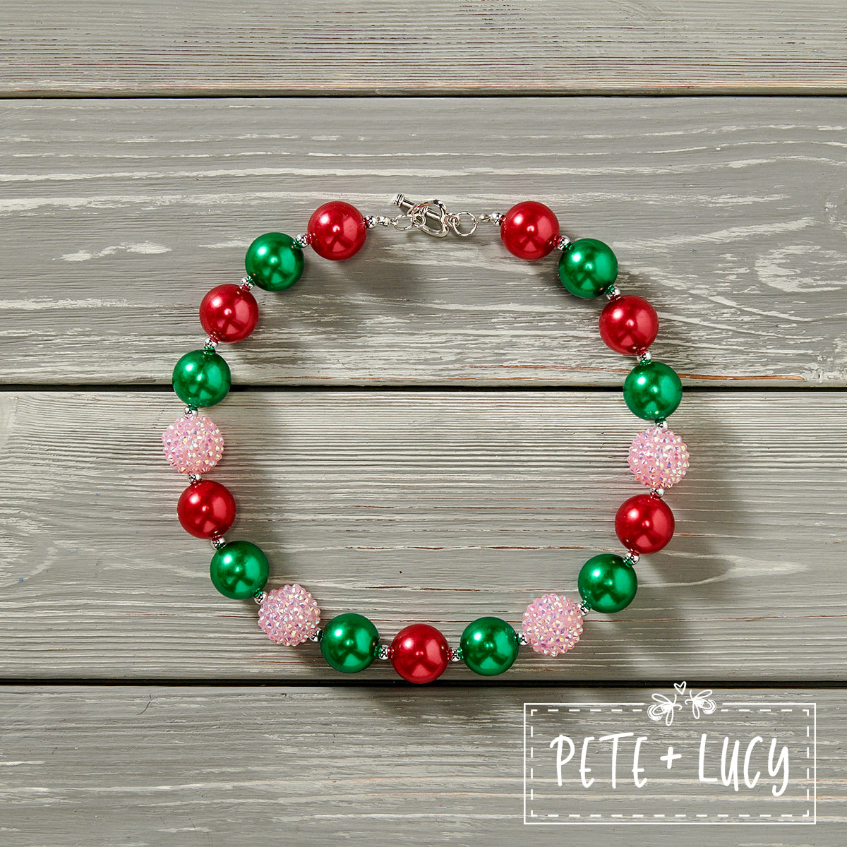 Plaid Christmas Necklace