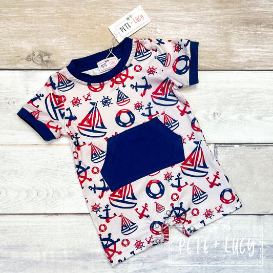 All Aboard Boy Romper