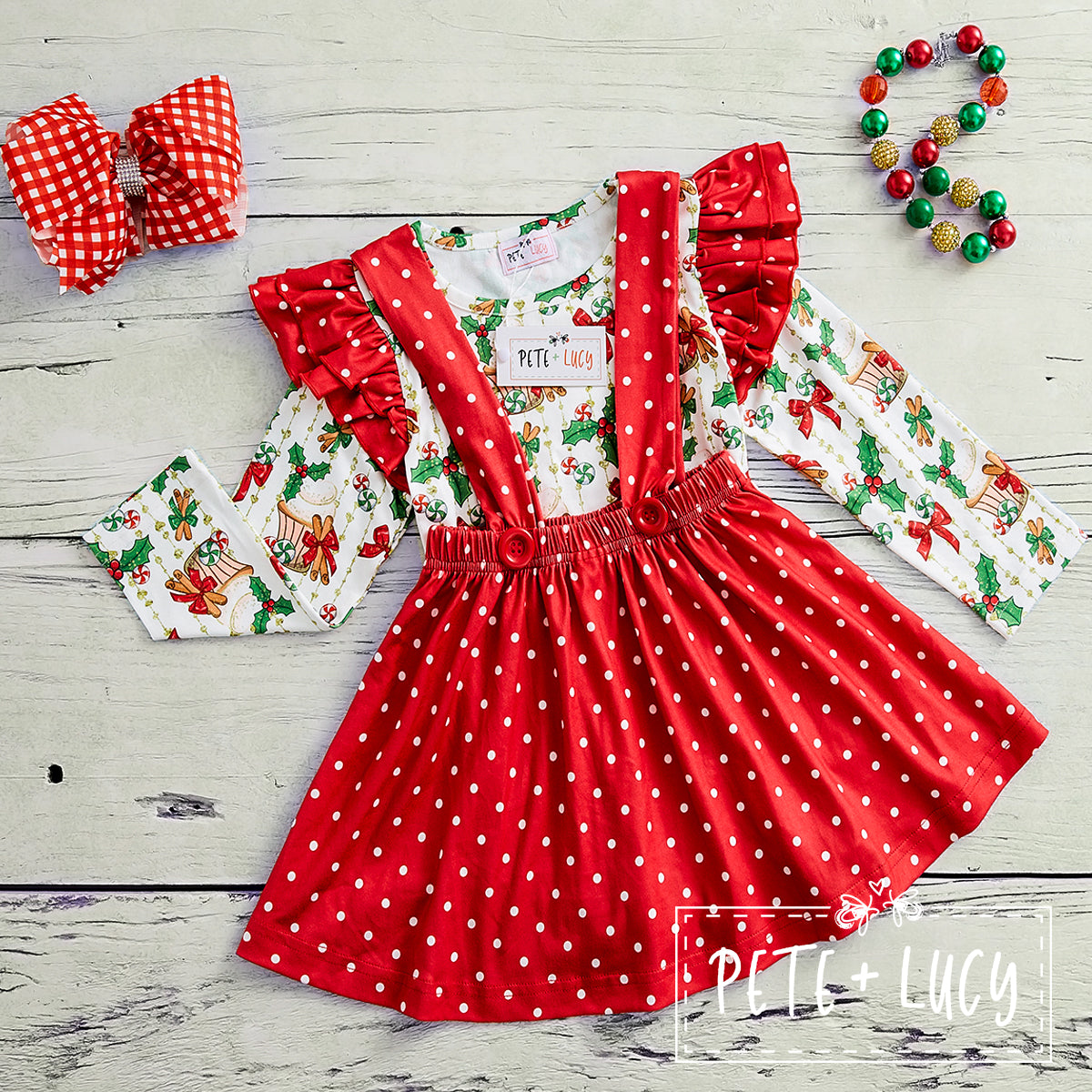 Christmas Mistletoe 2pc Skirt Set