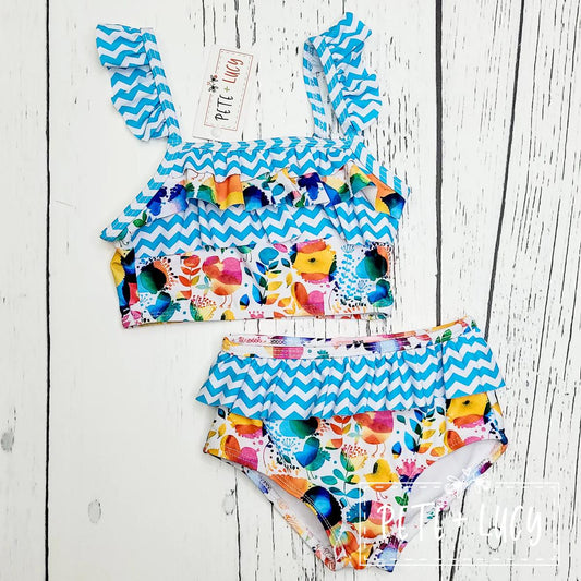 Colorful Birds 2pc Bathing Suit