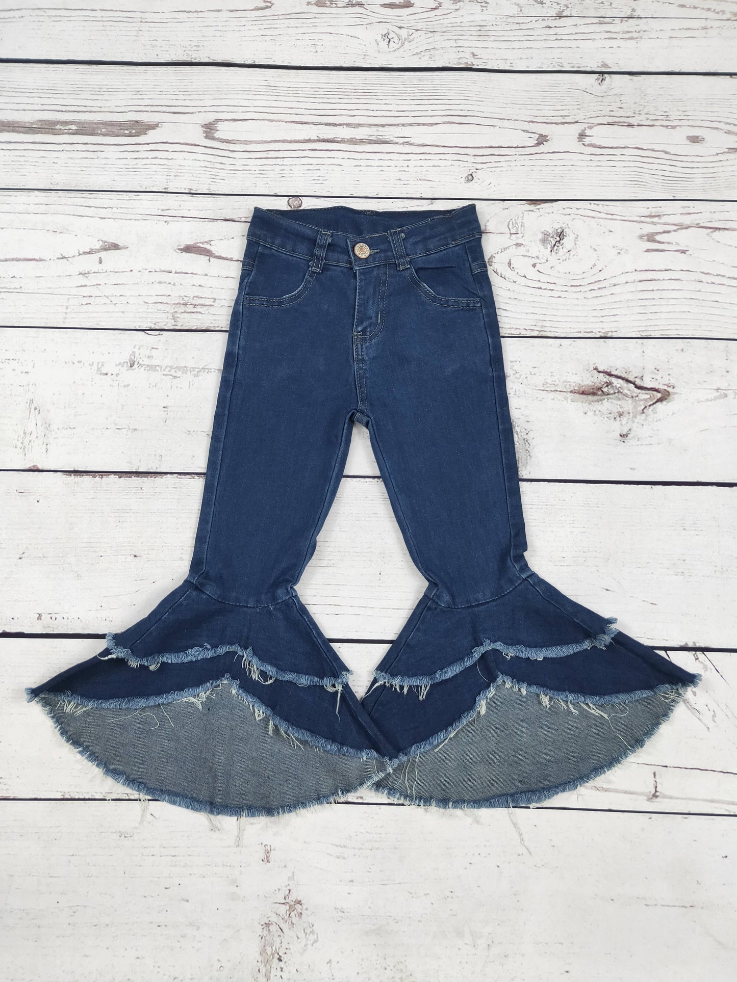 Girls Bell Bottom Jeans with Ruffle