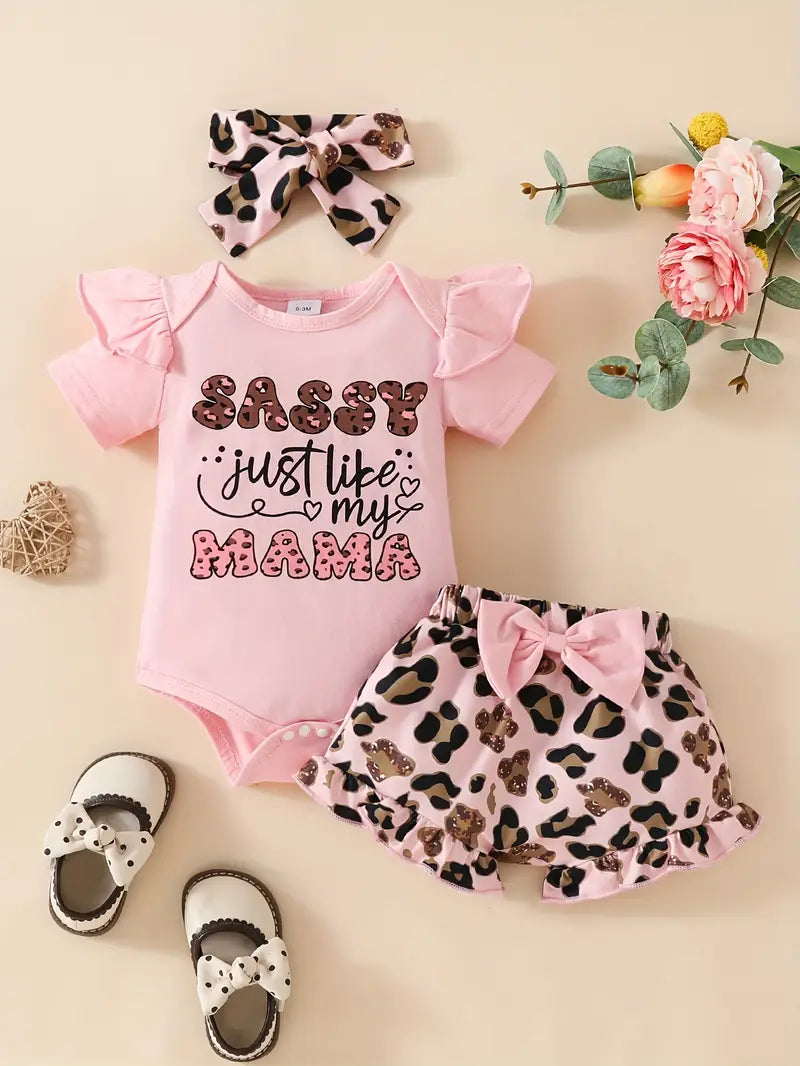 Sassy Just Like my Mama 3pc Set with Headband