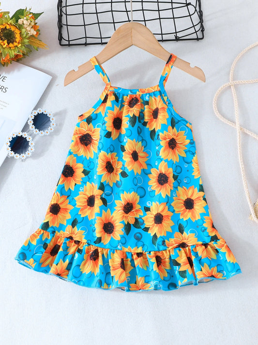 Girls' Summer Strap Casual Dress