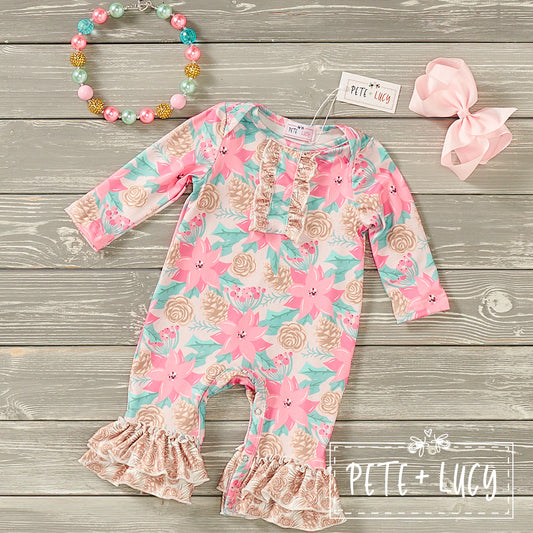 Pretty Poinsettia Romper