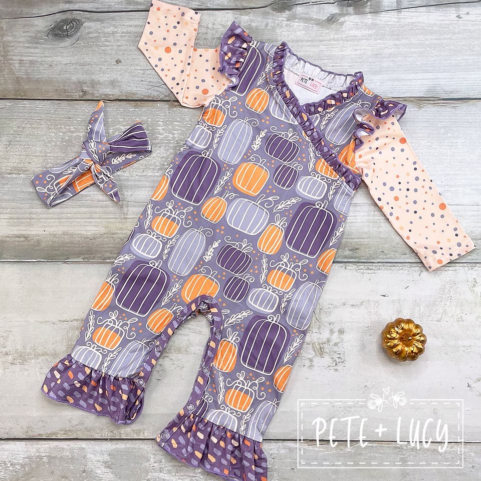 Purple Pumpkin Romper