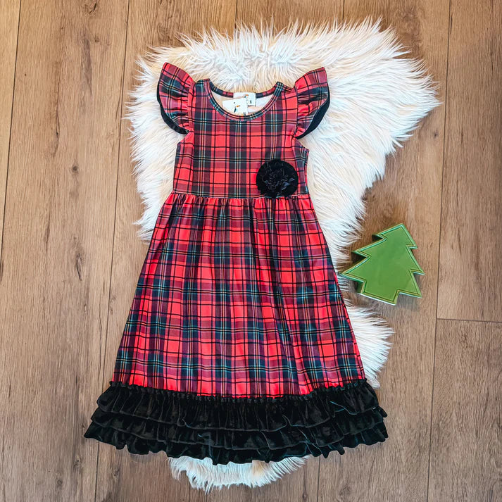 Red Plaid Maxi Dress