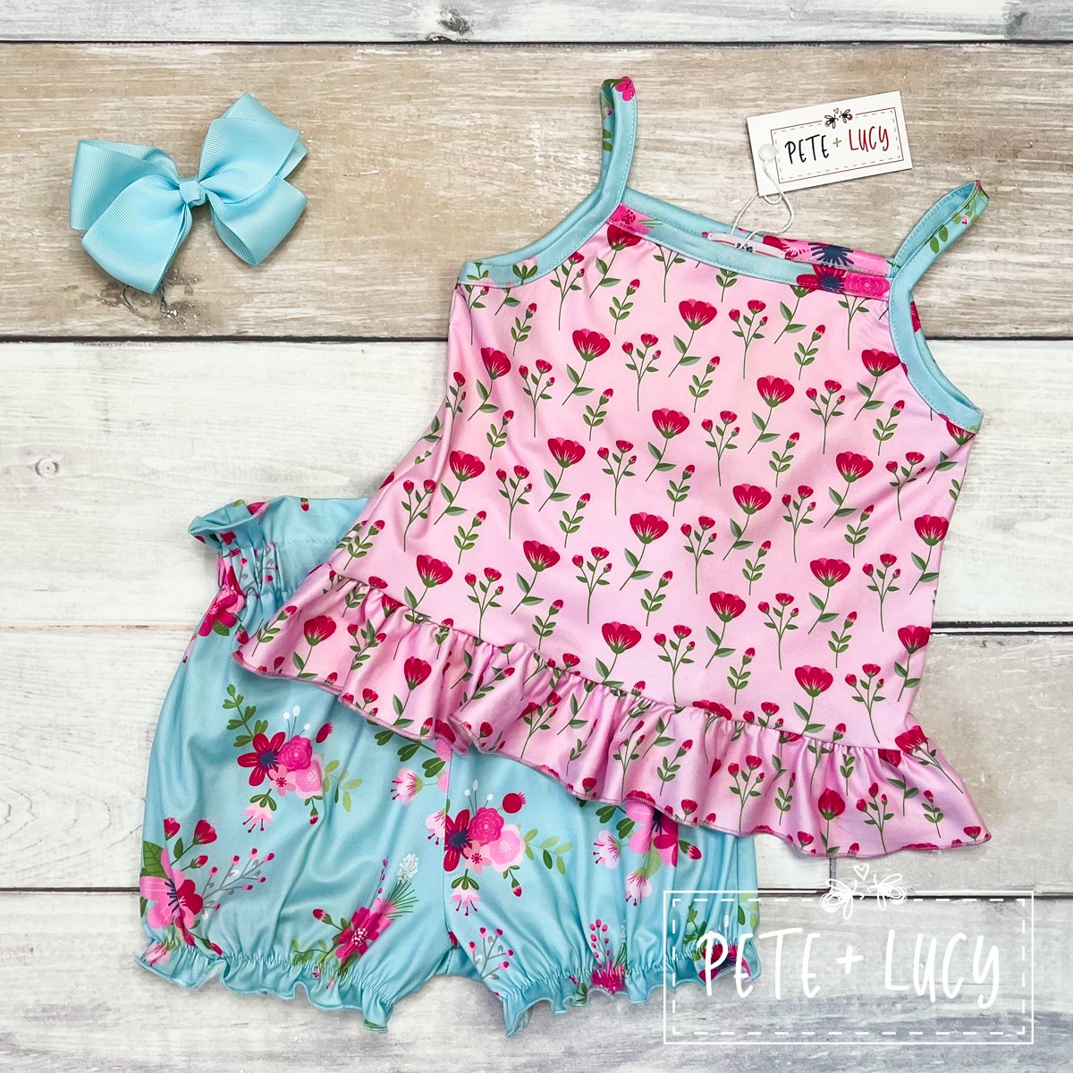 Vintage Floral 2pc Short Set