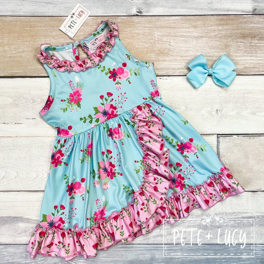 Vintage Floral Side Sweep Dress