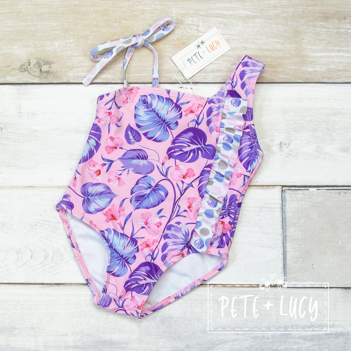 Tropical Lilac 1pc Swim Suit