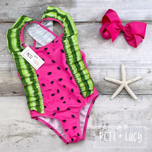 Watermelon 1pc Swim Suit